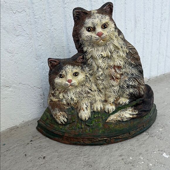 NOT FOR SALE Vintage cast-iron two cats doorstop - Picture 1 of 3